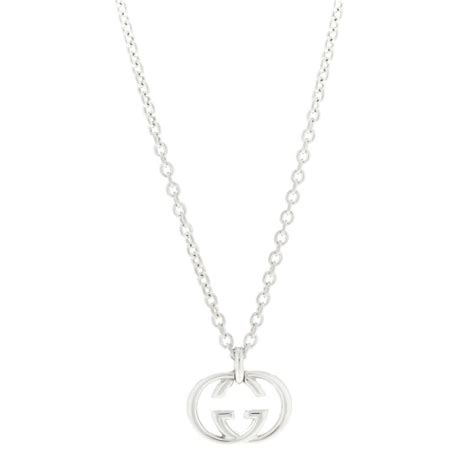 gucci silver britt necklace|Gucci interlocking necklace.